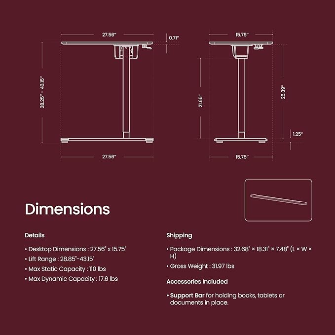 TopJob AnyDesk Nest Pro Sit Standing Desk, Portable Folding Stand Desk with Hidden Wheels, Computer Workstations, Home Use, Couch Side Table, Bedside Table, Kitchen Prep Table, Cordless (Mist)