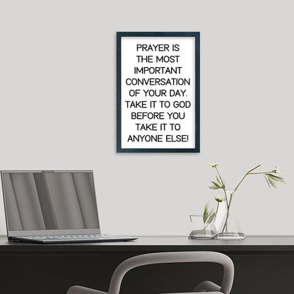 YWJKWLGS Christian Prayer Wall Art, 11x16 Framed, Inspirational Quote for Bedroom