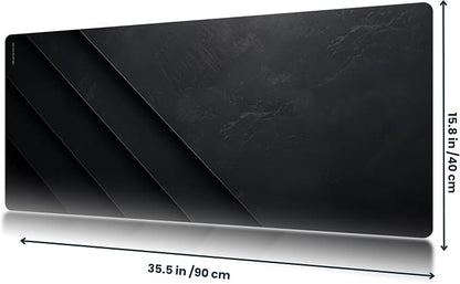 Black Stone Mouse Pad – Extra Large Desk Mat for Keyboard and Mouse | Minimalist Gaming Mouse Pad, Laptop Desk Mat, Non-Slip Rubber Base, Modern Workspace Accessory