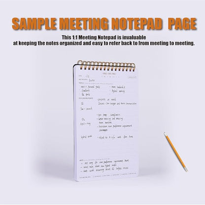 Meeting Notebook for Work with Action Plan - A5 Perfect Spiral Notepad for Team Leads to Professionally Manage Business Projects - 54 Sheets TO Keep Notes Organized & Productive-Black-A5