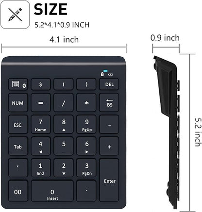 Lekvey Bluetooth Number Pad for Laptop, Wireless Numeric keypad, 28 Keys Numpad Number Keypad Bluetooth 10 Keys Number Pad for Laptop, MacBook Air/Pro, iMac, Surface Pro, etc