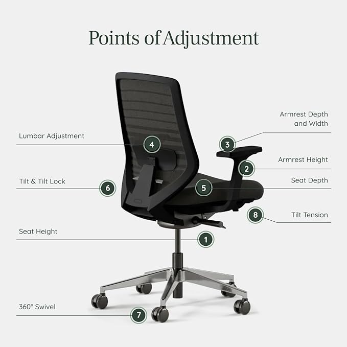 Branch Ergonomic Chair - A Versatile Desk Chair with Adjustable Lumbar Support, Breathable Mesh Backrest, and Smooth Wheels - Experience Optimal Comfort and Support - All Black