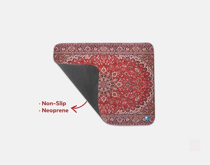 The Big Lebowski Mouse Pad - Oriental Rug Computer Mousepad, Non-Slip Neoprene Red Persian Rug Design