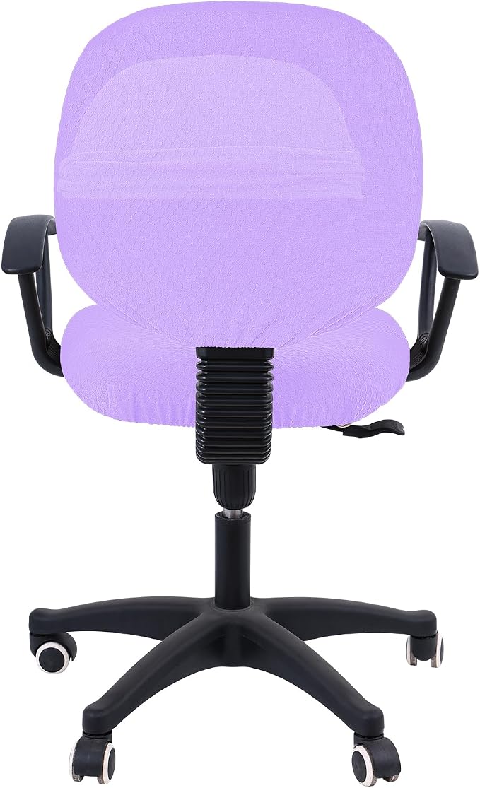 Smiry Stretch Jacquard Office Computer Chair Covers, Removable Washable Universal Desk Rotating Chair Slipcovers Protector, Seat + Backrest Cover, Lavender