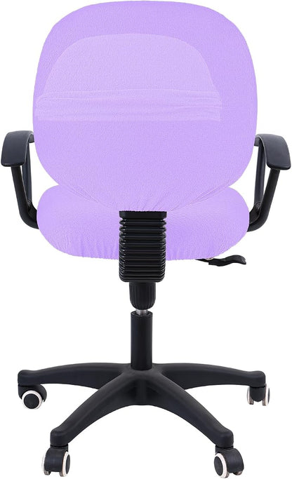 Smiry Stretch Jacquard Office Computer Chair Covers, Removable Washable Universal Desk Rotating Chair Slipcovers Protector, Seat + Backrest Cover, Lavender