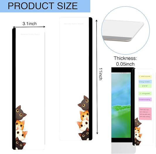 Office Desk Accessories 2pcs Multifunction Computer Monitor Memo Board - Transparent Computer Side Panel Memo Creative Monitor Side Panel Suitable for Office Home Desktop (Monitor Memo Board 13)