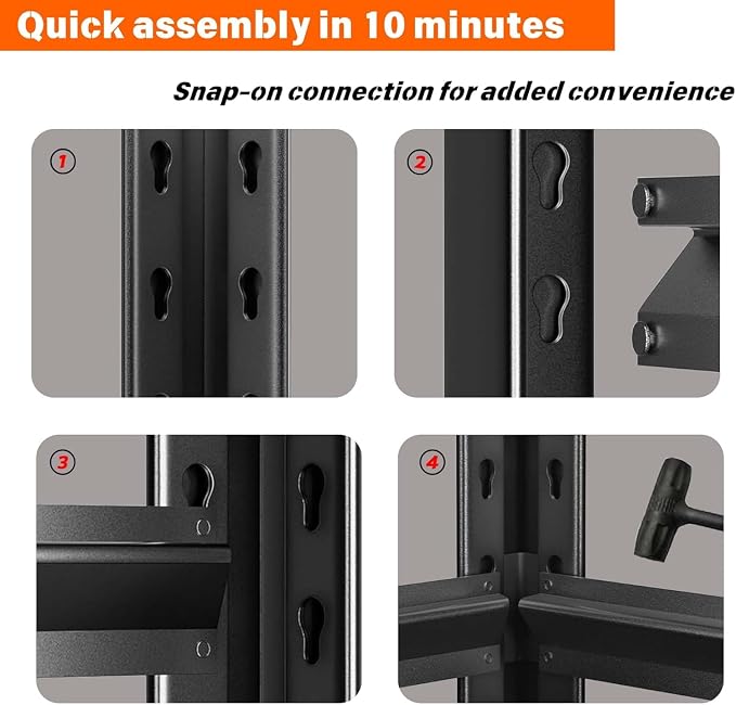 Printer Stand, Heavy Duty 4-Tier Steel Shelving Unit with Storage, Large Adjustable Printer Table - Ultimate Office & Home Office Storage Organizer 44" H X 19.7" W X 13.8" D, Black