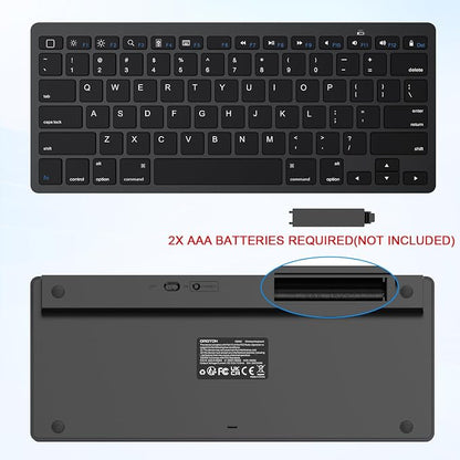 OMOTON Bluetooth Keyboard Compatible with iPad A16 11th 10th Generation, iPad 10.2 (9th/8th/7th), iPad Pro 13/12.9/11 inch, iPad Air/Mini, iPhone and More iOS Devices, Black