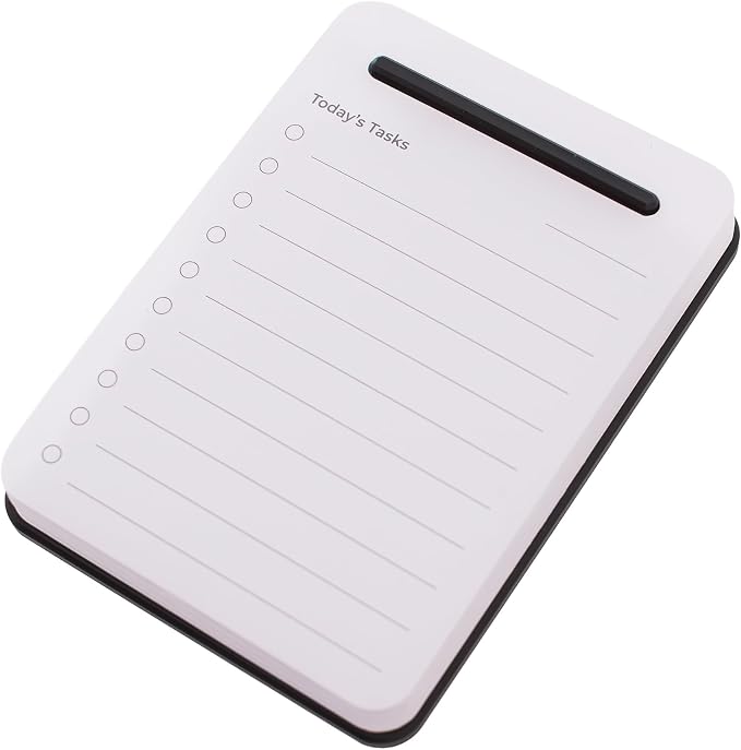 Unstoppable Tasks – 31 Blank Daily To-Do Cards with Aluminum Desk Card Holder, Minimalist Office Productivity To-Do Cards, Modern Desk Gift for Teams, Managers & Students (Black)