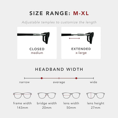 Clic Magnetic Reading Glasses - Adjustable Neck Hanging Readers - Secure Fit with Rigid Headband - Original Expandable (M-XL, Jean Blue, 2.00)