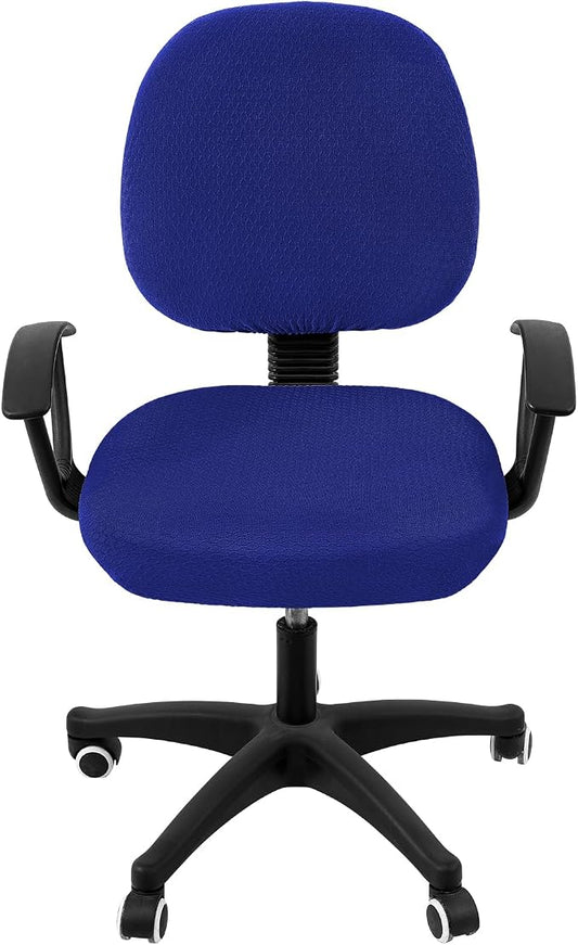 Smiry Stretch Jacquard Office Computer Chair Covers, Removable Washable Universal Desk Rotating Chair Slipcovers Protector, Seat + Backrest Cover, Royal Blue