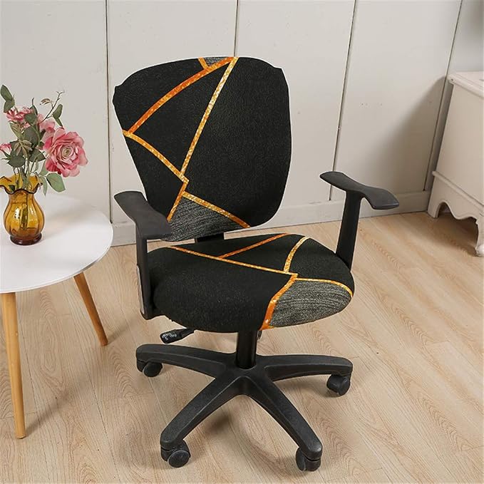 Jinzio Computer Office Chair Cover - Split Protective & Stretchable Cloth Polyester Universal Desk Task Chair Chair Covers Stretch Rotating Chair Slipcover Black Olive
