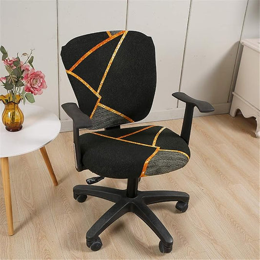 Jinzio Computer Office Chair Cover - Split Protective & Stretchable Cloth Polyester Universal Desk Task Chair Chair Covers Stretch Rotating Chair Slipcover Black Olive