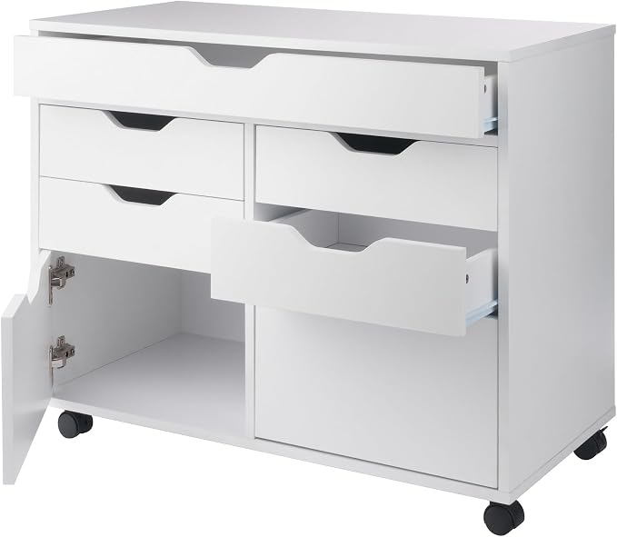 Winsome Halifax Mobile Storage Cabinet with Doors & Drawers, Stylish & Functional Home Storage Cabinet for Filing, Kitchen Organization, Moveable Furniture for Office, Dorms, Apartments