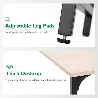 PayLessHere 32 Inch Home Office Desk and Chair Set,32 Inch Computer Desk with Ergonomic Height Adjustable Office Chair for Home Office,Nature&Black