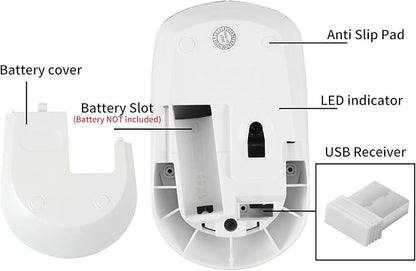 Panada 2.4GHz Wireless Cute Silent Portable Optical Mouse - 3 Adjustable DPI for Laptop, Desktop PC