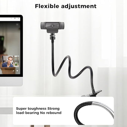 Webcam Stand Phone Mount for Desk, Gooseneck Desktop Tripod & Tabletop Phone Holder with Clamp & 1/4" Thread, Compatible with Action Camera GoPro C922 C930e C920S C920 615 C960 C920x Brio