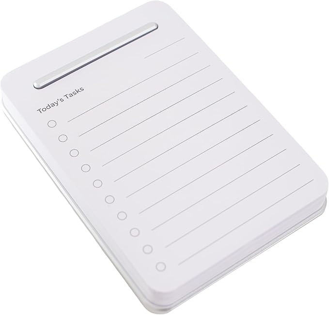 Unstoppable Tasks – 31 Blank Daily To-Do Cards with Aluminum Desk Card Holder, Minimalist Office Productivity To-Do Cards, Modern Desk Gift for Teams, Managers & Students (Silver)