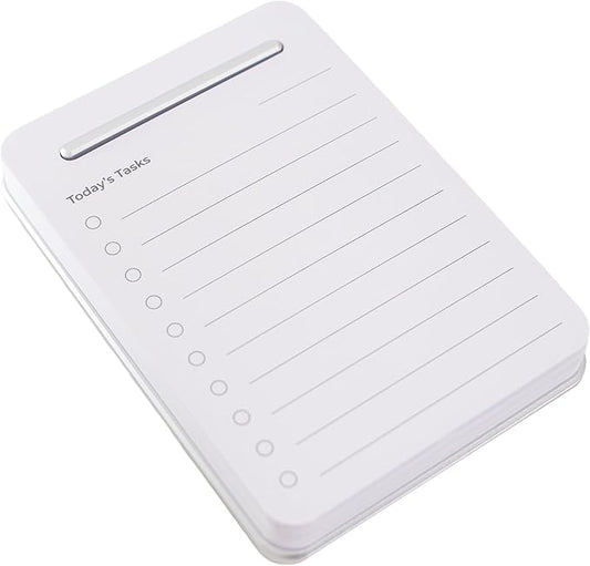 Unstoppable Tasks – 31 Blank Daily To-Do Cards with Aluminum Desk Card Holder, Minimalist Office Productivity To-Do Cards, Modern Desk Gift for Teams, Managers & Students (Silver)