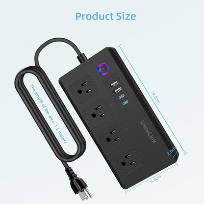 UseeLink Smart Power Strip Surge Protector 16A, Smart Plug that Compatible with Alexa & Google Home, WiFi Outlets with APP Voice and Remote Control, 2.4G Only, ETL FCC Listed, No Hub Needed