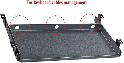 Keyboard Tray Under Desk Heavy-Duty Metal Slide-Out Platform Drawer Tray (Gray)