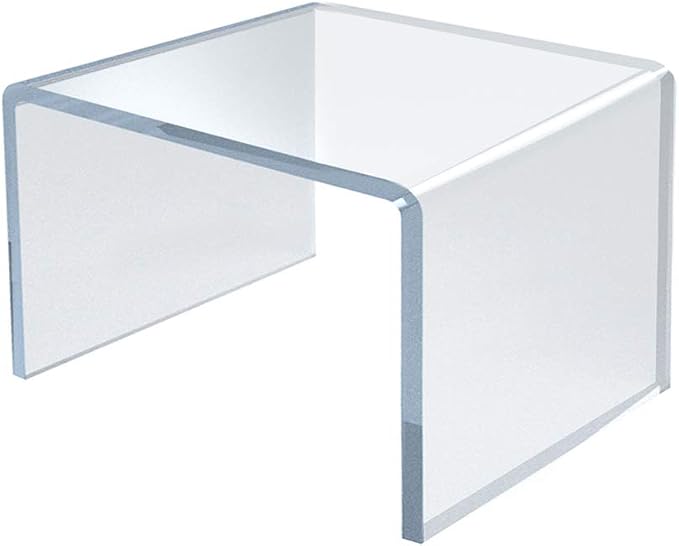 Azar Displays 515330 2" Square Acrylic Riser, clear (4 Pack)