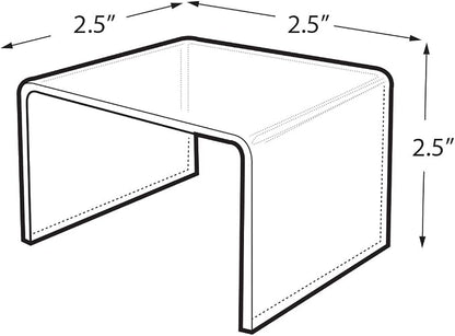 Azar Displays 515328 2.5" Square Acrylic Riser, Clear (4 Pack)
