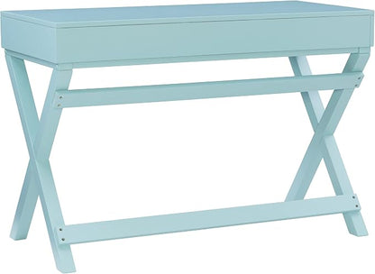 Linon Home Décor Jaycee Blue Writing Desk, 20"D x 44"W x 30"H, Blue