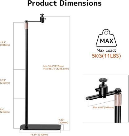 PUTORSEN Universal Projector Stand – Height Adjustable & 360° Rotatable Mount with 1/4" Screw, Compatible with Projectors, Cameras, Webcams for Home, Office, and Outdoor Use