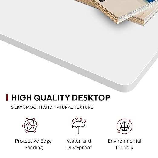 SANODESK Universal Tabletop 40"x24"x1" Thickness One-Piece Table Top Rectangular Particle Board for Standing Desk and Home Office Countertop DIY,White Desk Top