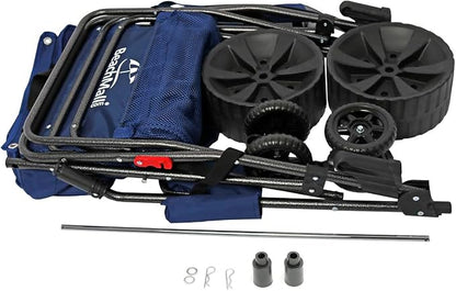 Ultimate Buggy Beach Cart with Big Wheels for Sand, Wide Wheel Wagon with Insulated Cooler Bag, Body Board and Umbrella Holder, 100 lbs Capacity