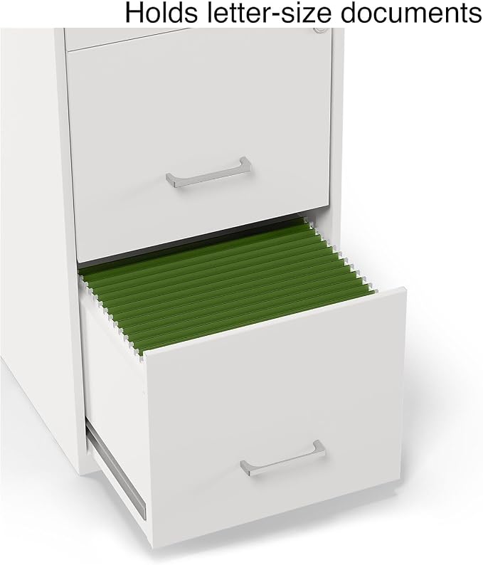 Staples 3-Drawer Vertical File Cabinet, Letter Size Documents, Lockable & Mobile, 18.9" D x 14.3" W x 26.9" H, White