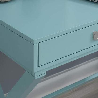 Linon Home Décor Jaycee Blue Writing Desk, 20"D x 44"W x 30"H, Blue