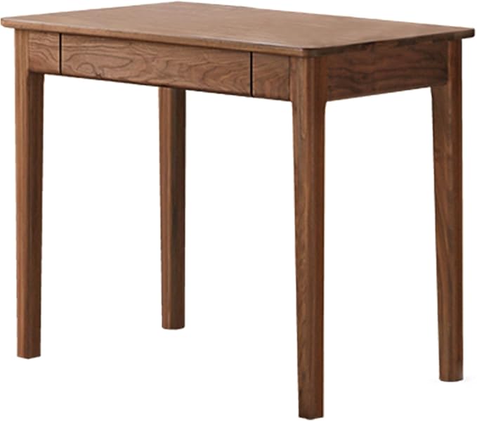 Mid-Century Modern Walnut Desk, Solid Wood Desk, Computer Desk with Drawers, Writing Desk for Study, Bedroom, Work 39.37" W