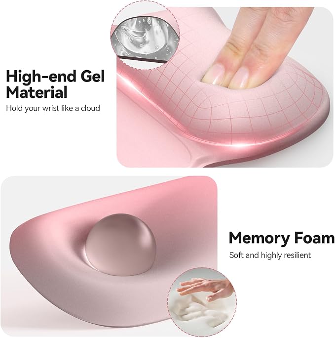 TECKNET Gel Mouse Pad with Wrist Rest, 3 in 1 Keyboard Wrist Rest for Pain Relief, Non-Slip PU Base & Easy Typing, Ergonomic Mousepad Set for Office & Home