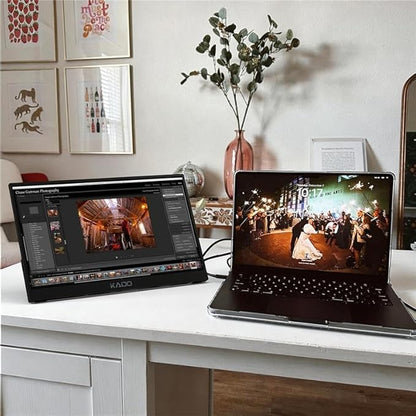 Kado 15.6" FHD Portable Monitor for Laptop 1080p Second Display IPS | 45W Reverse Charging HDMI USB-C, 1920x1080 Laptop Screen Extender, Kickstand for PC, Mac, Dex, Tablet, Xbox, PS4/PS5, Switch