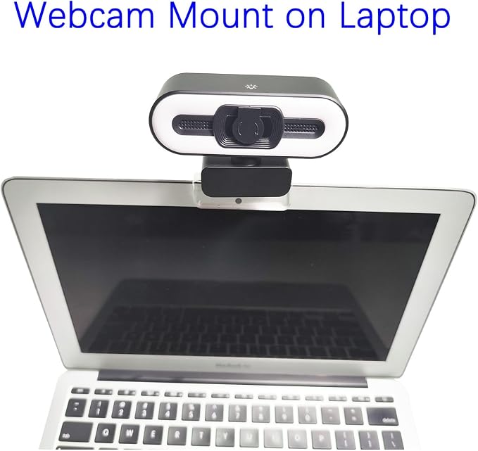 Webcam Mount for Monitor, Compatible with Logitech and other Webcams with 1/4'' Thread, Acrylic Clear Mount on Monitor or Laptop Won't Blcok Screen, Adjustable Mount Fit All Thickness Monitor