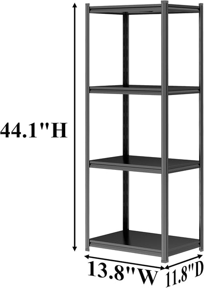 Printer Stand, Metal Shelving Adjustable Storage Shelves, printer table Office Organizer Book shelf corn shelf Industrial Shelving for office organization, black Nightstand (13.8"W×11.8"D×44.1"H)