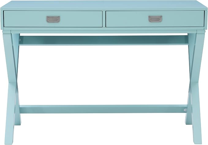 Linon Home Décor Jaycee Blue Writing Desk, 20"D x 44"W x 30"H, Blue