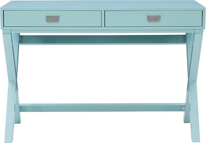 Linon Home Décor Jaycee Blue Writing Desk, 20"D x 44"W x 30"H, Blue