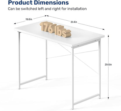 Small Space Writing Desk with Headphone Hooks, Modern Simple Design, Suitable for Study, Home Office and Living Room