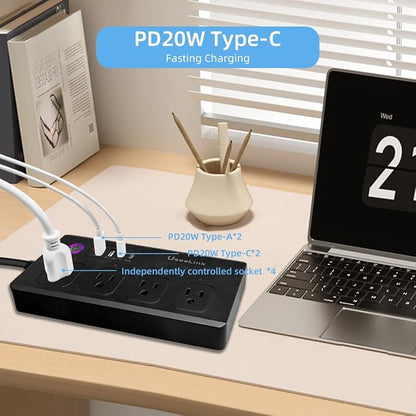 UseeLink Smart Power Strip Surge Protector 16A, Smart Plug that Compatible with Alexa & Google Home, WiFi Outlets with APP Voice and Remote Control, 2.4G Only, ETL FCC Listed, No Hub Needed