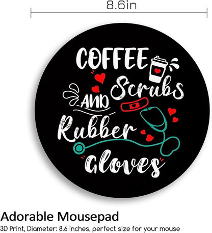 Funny Round Mouse Pad, Small Mousepad with Non-Slip Rubber Base, Stitched Edge Mouse Pads Mat for Desk Wireless Computer Mouse Office Laptop Home Gaming Men Women, 8.6 x 8.6 Inch