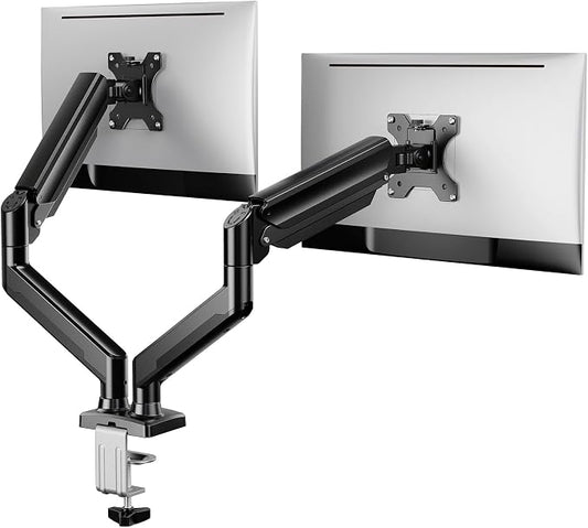 ErGear Dual Monitor Stand up to 33 inches Screen, Load-Bearing Max 22 lbs Each Arm, Adjustable Dual Monitor Mount, Sturdy Steel vesa Monitor Mount with Stable VESA 75x75 100x100mm
