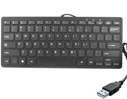 iKKEGOL USB Mini Slim Wired 78 Key Small Super Thin Compact Keyboard for Desktop Laptop PC Win 7 Mac (Black)