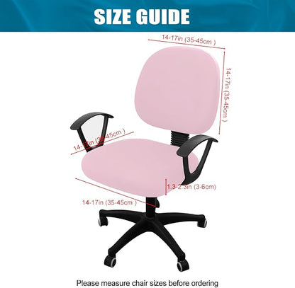 Smiry Stretch Printed Office Computer Chair Covers, Universal Washable Removable Desk Rotating Chair Slipcovers Protector, Seat + Backrest Cover - Pink