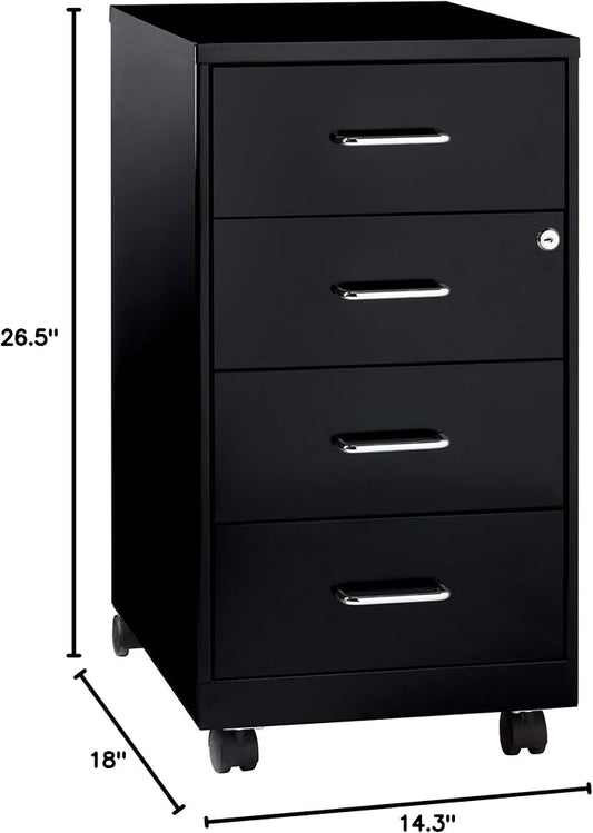 Lorell LYS 26-1/2" Mobile Storage Cabinet - 4-Drawer