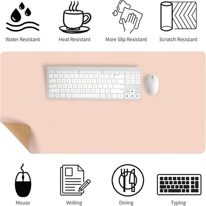 Bloss Pink Desk Mat, Leather Desk Pad, Desk Matt for Desktop, Waterproof Desk Pad Mat, Computer Mat for Office Work/Home/Decor/Desk Protector/Cover(31.5 x 15.7 Inches)