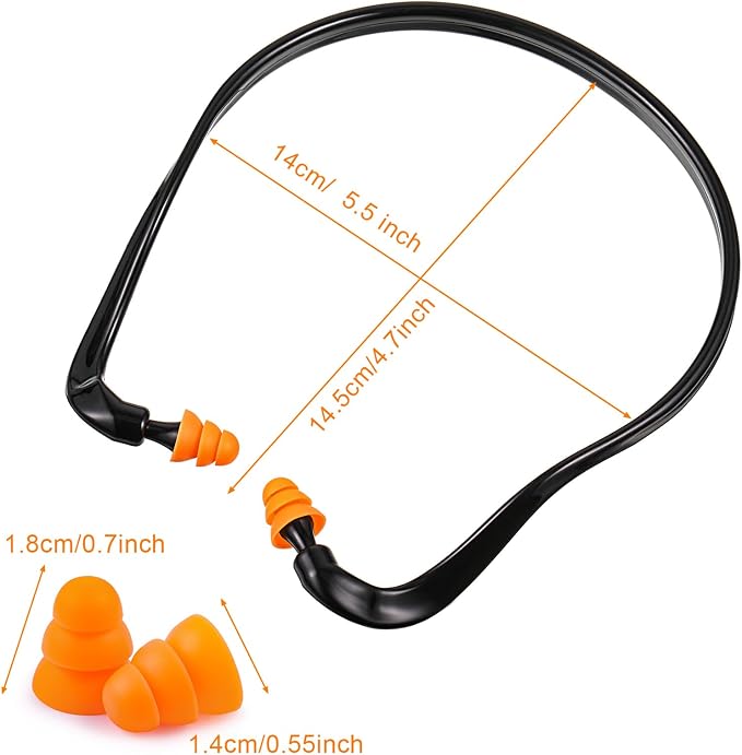 Sumind 24 Pieces Banded Ear Plugs Hearing Bands Banded Ear Band Plug Shooting Reusable Construction Protection Silicone Replacement Pods for Work Sleeping Concerts, Motor Sport Racing