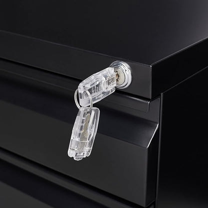3-Drawer Mobile File Cabinets Black File Cabinet Under Desk Metal Filing Cabinet Rolling Metal Filing Cabinet for Legal and Letter Files with Anti-Tilt Design with Locking Fully Assembled (Black)